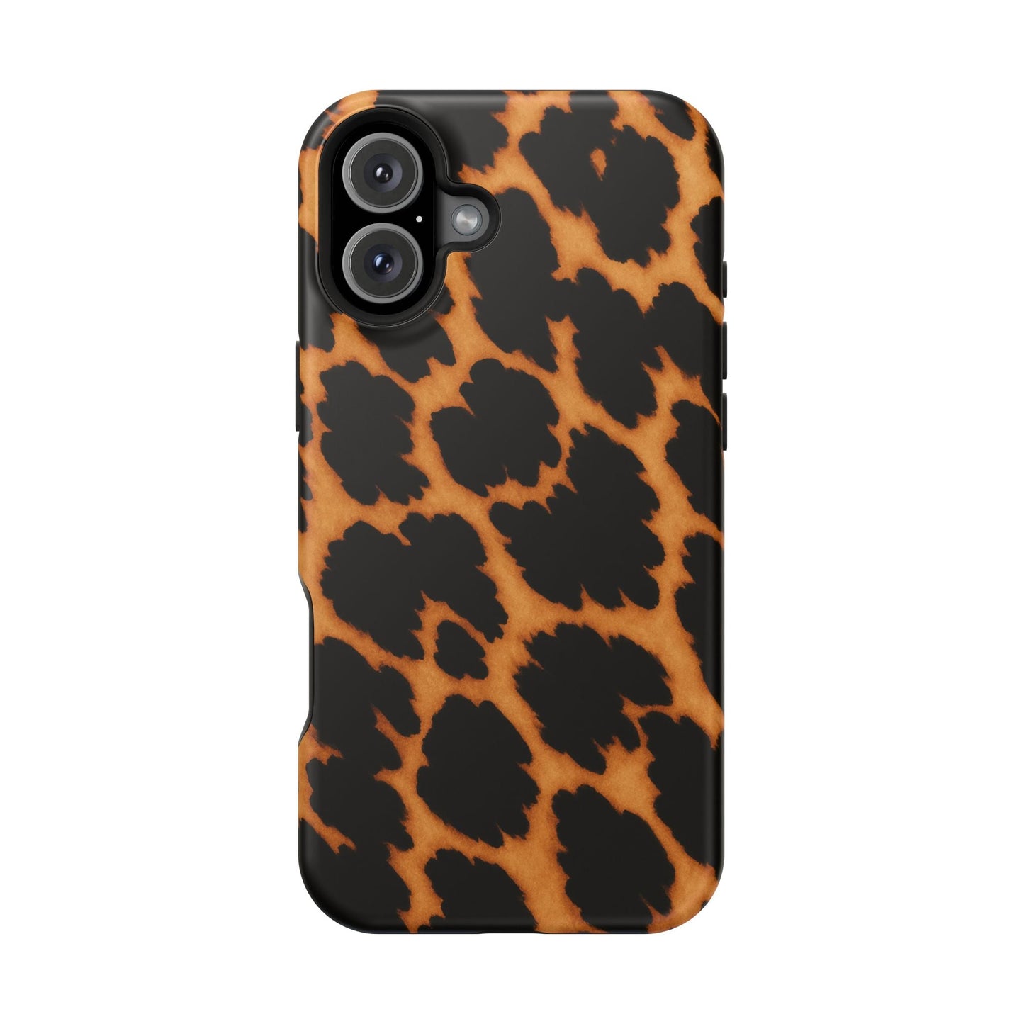 Leopard Print Impact-Resistant iPhone Case with MagSafe compatibility
