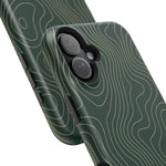 Topographic Green Magnetic Impact-Resistant iPhone Case | MagSafe compatible  Shamo's