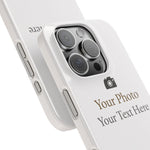 Personalized Slim Phone Case, Custom Photo & Text Minimal Floral Design - iPhone 17 - Shamo's