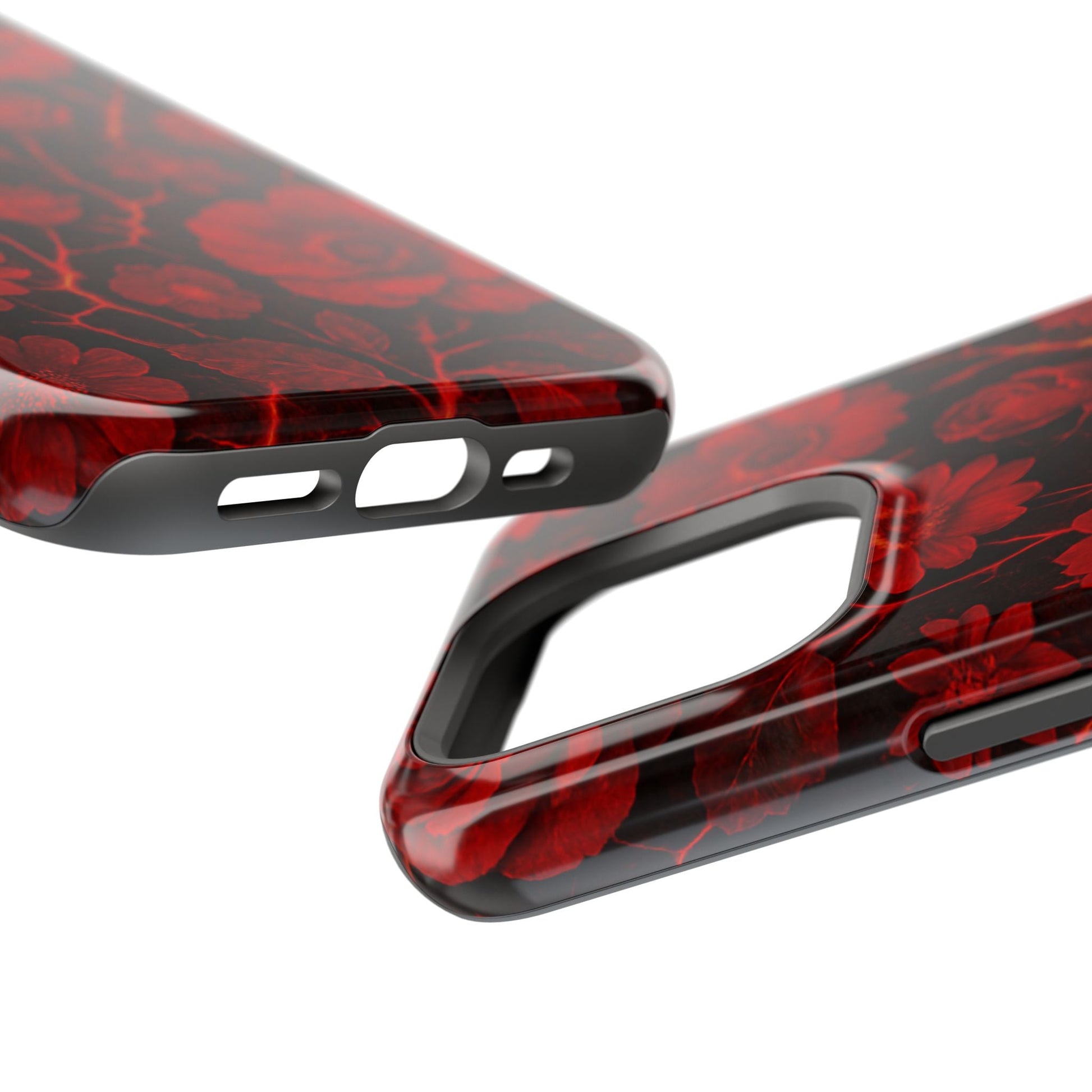 Melted Lava Dark Red Floral iPhone Case — MagSafe Compatible  Shamo's