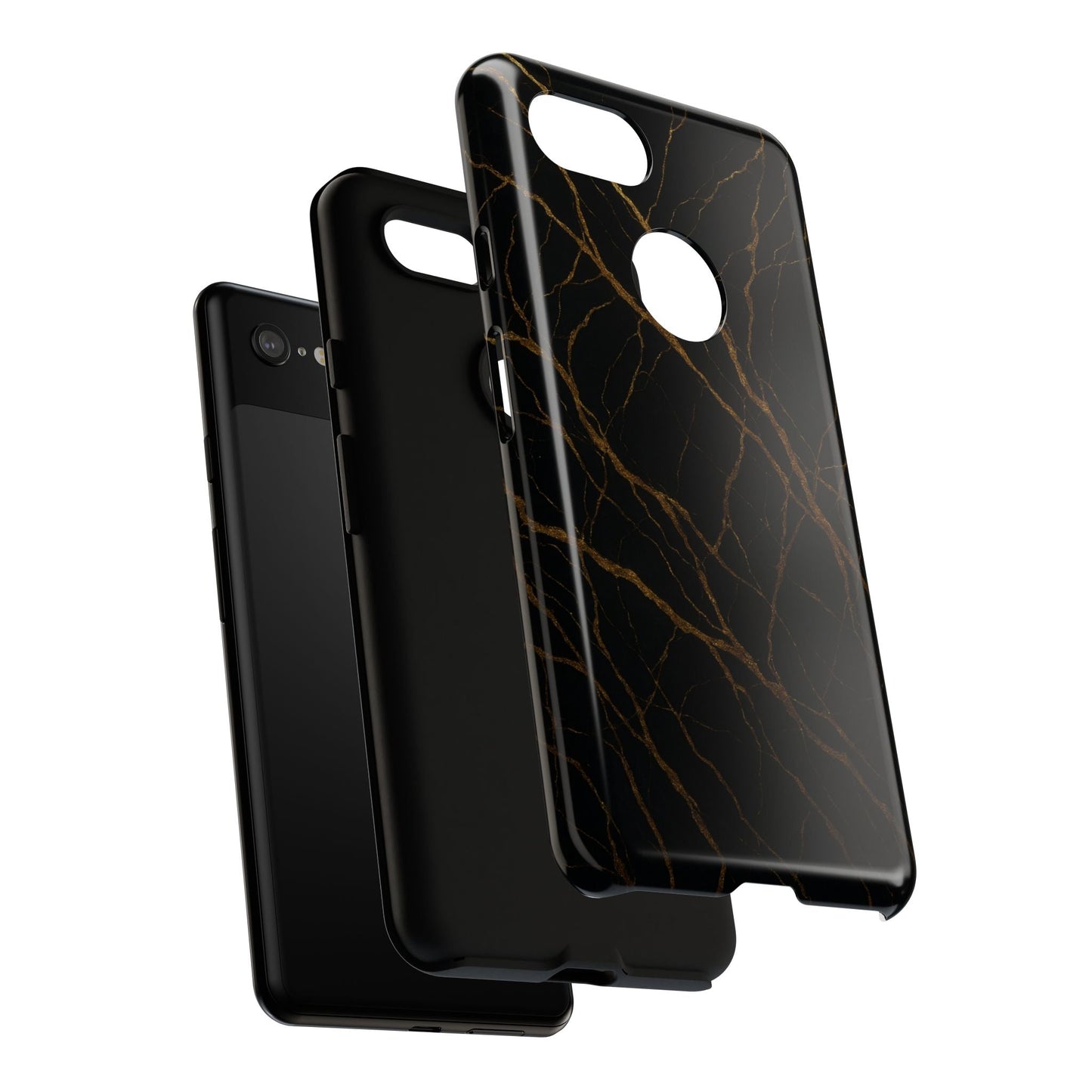 Black Marble Tough iPhone Case