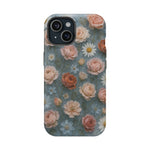 Frozen Floral Vintage Roses & Daisies iPhone Case with MagSafe compatibility  Shamo's iPhone 15 / Matte