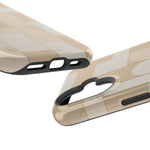 Geometric Beige Magnetic Impact-Resistant iPhone Case with Personalizable Quote and MagSafe Compatible