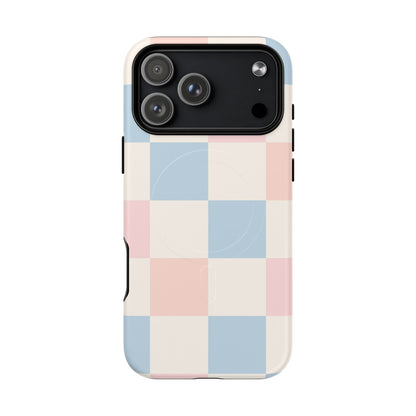 Pastel Checkerboard Pattern iPhone Cases - MagSafe
