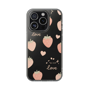 Sweet Love Strawberry Clear iPhone Case | MagSafe - Shamo's