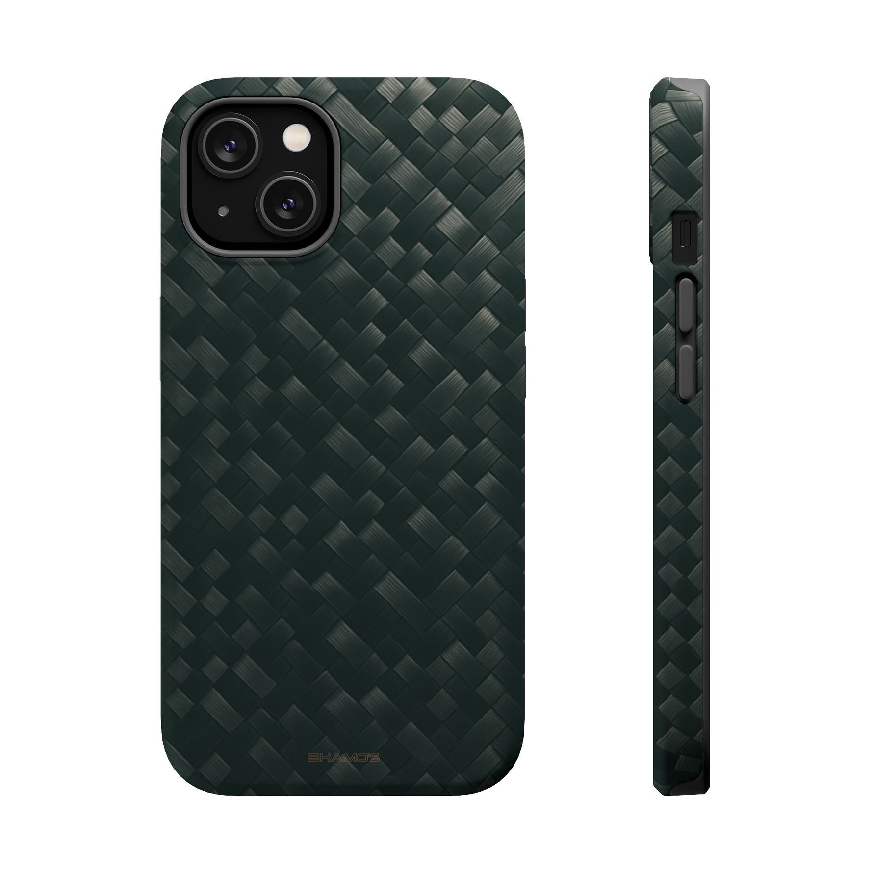 Dark Carbon Fiber Texture Magnetic Impact-Resistant iPhone Case | MagSafe compatible - iPhone 14 / Matte - Shamo's