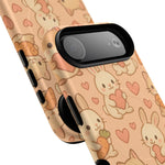 Cozy Critter Friends iPhone Case — Cute Bunny & Kitten Heart Pattern with MagSafe  Shamo's