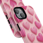 Barbiecore Glitter Hearts iPhone Case | MagSafe - Shamo's