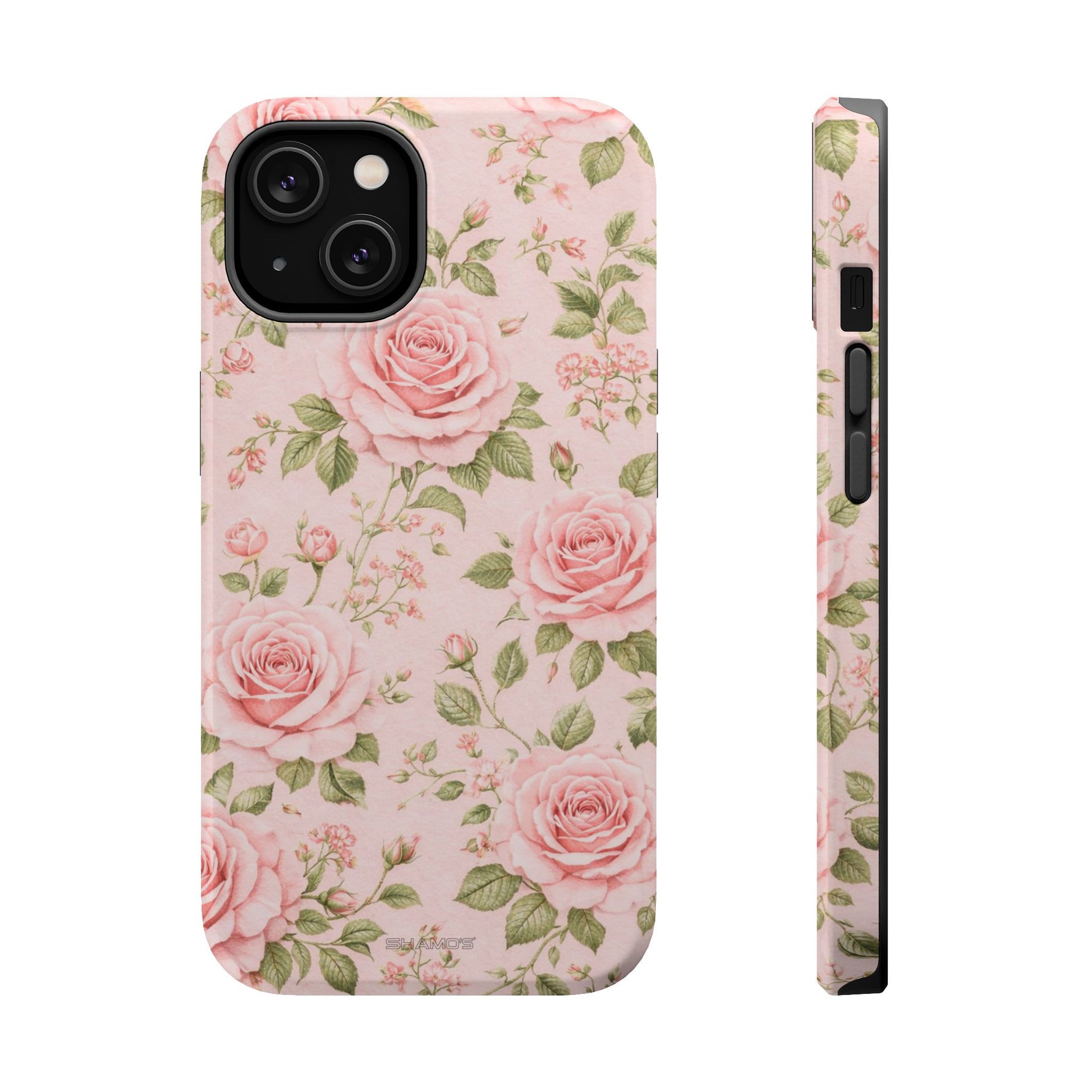 Floral Rose Magnetic Impact-Resistant Phone Case — MagSafe Compatible