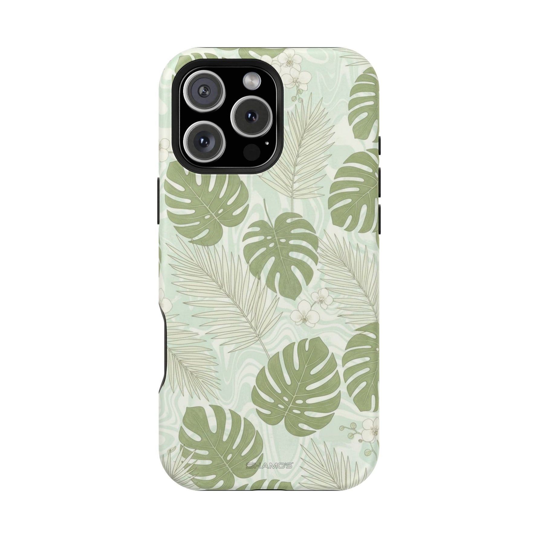 Tropical Monstera Phone Case, Impact-Resistant Magnetic iPhone Cover with MagSafe Compatibility