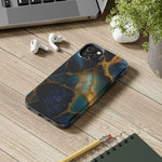 Blue Gold Agate Tough Phone Case Marble Stone Design  Shamo's