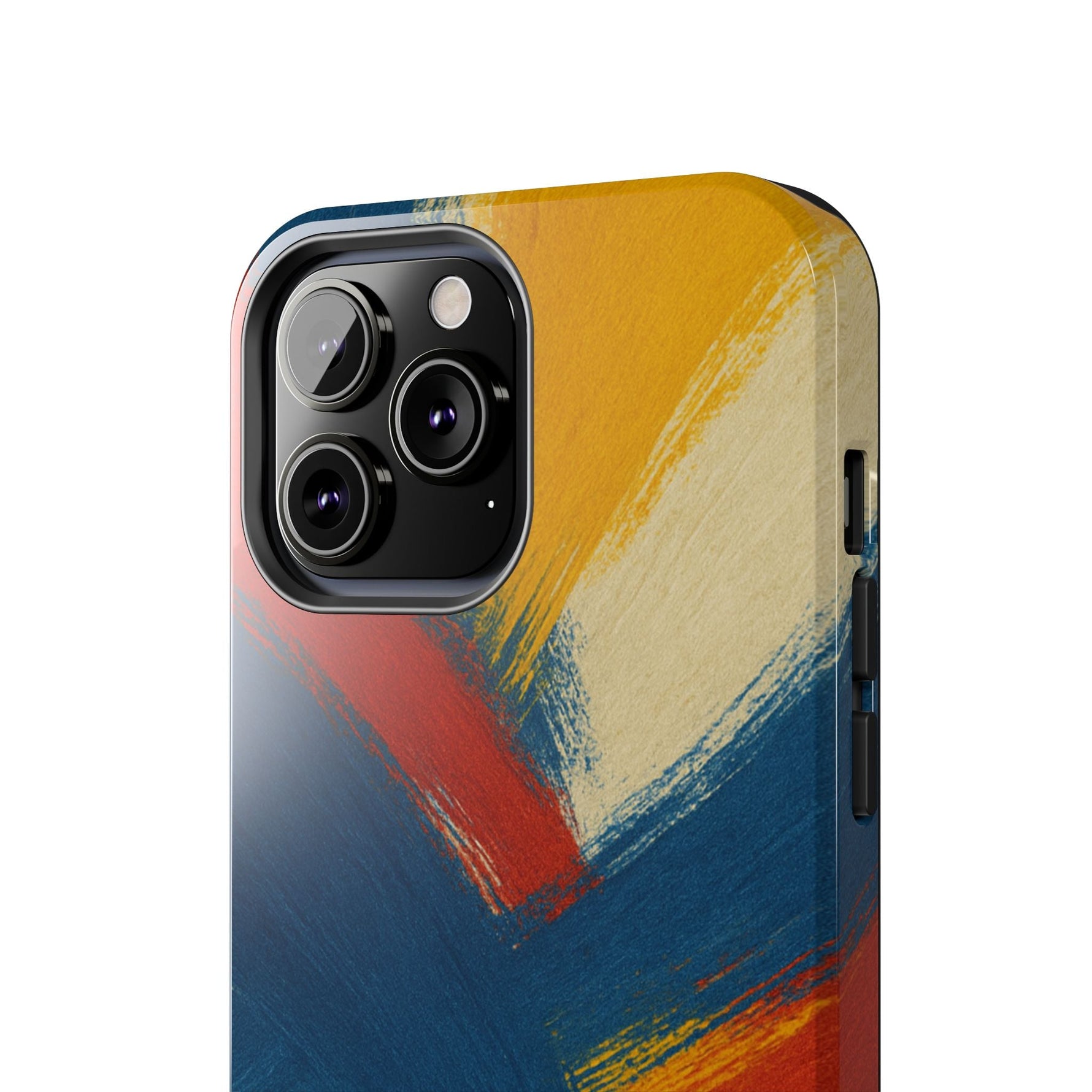Abstract Brushstroke Tough Phone Case — Colorful Red, Blue & Yellow Protective Cover  Shamo's