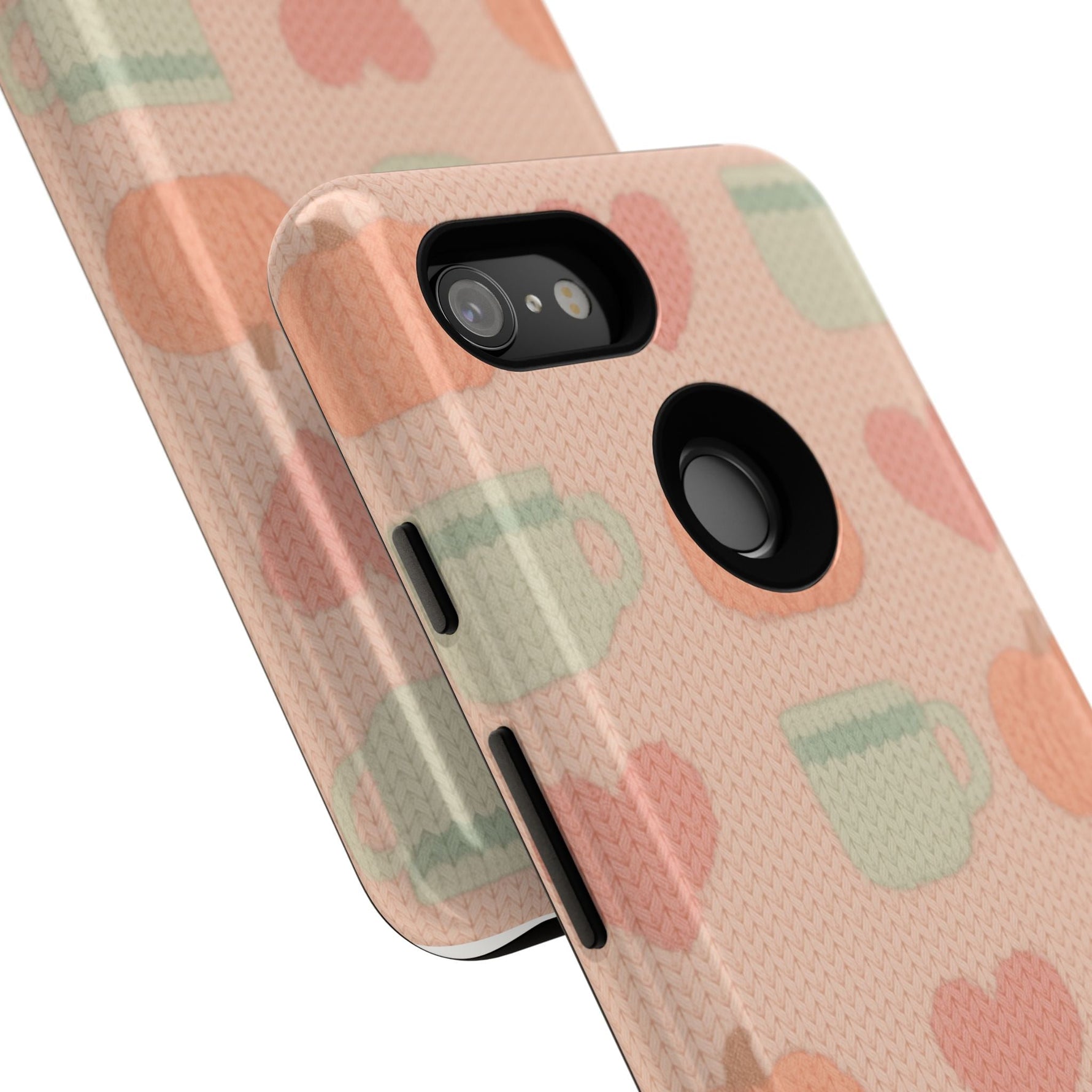 Autumn Cozy iPhone Case – Pumpkin, Heart & Coffee Cup Pattern  Shamo's