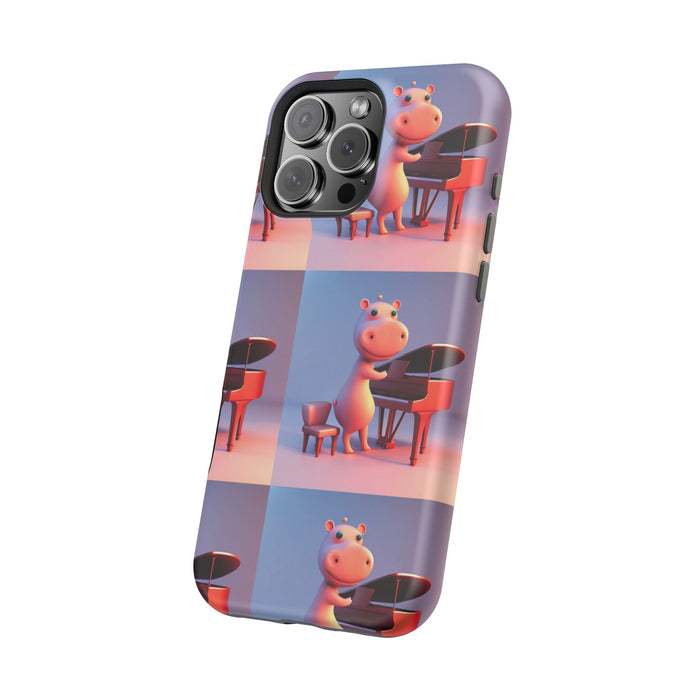 MagSafe Tough Cases with Tiny cute hippo playing a piano