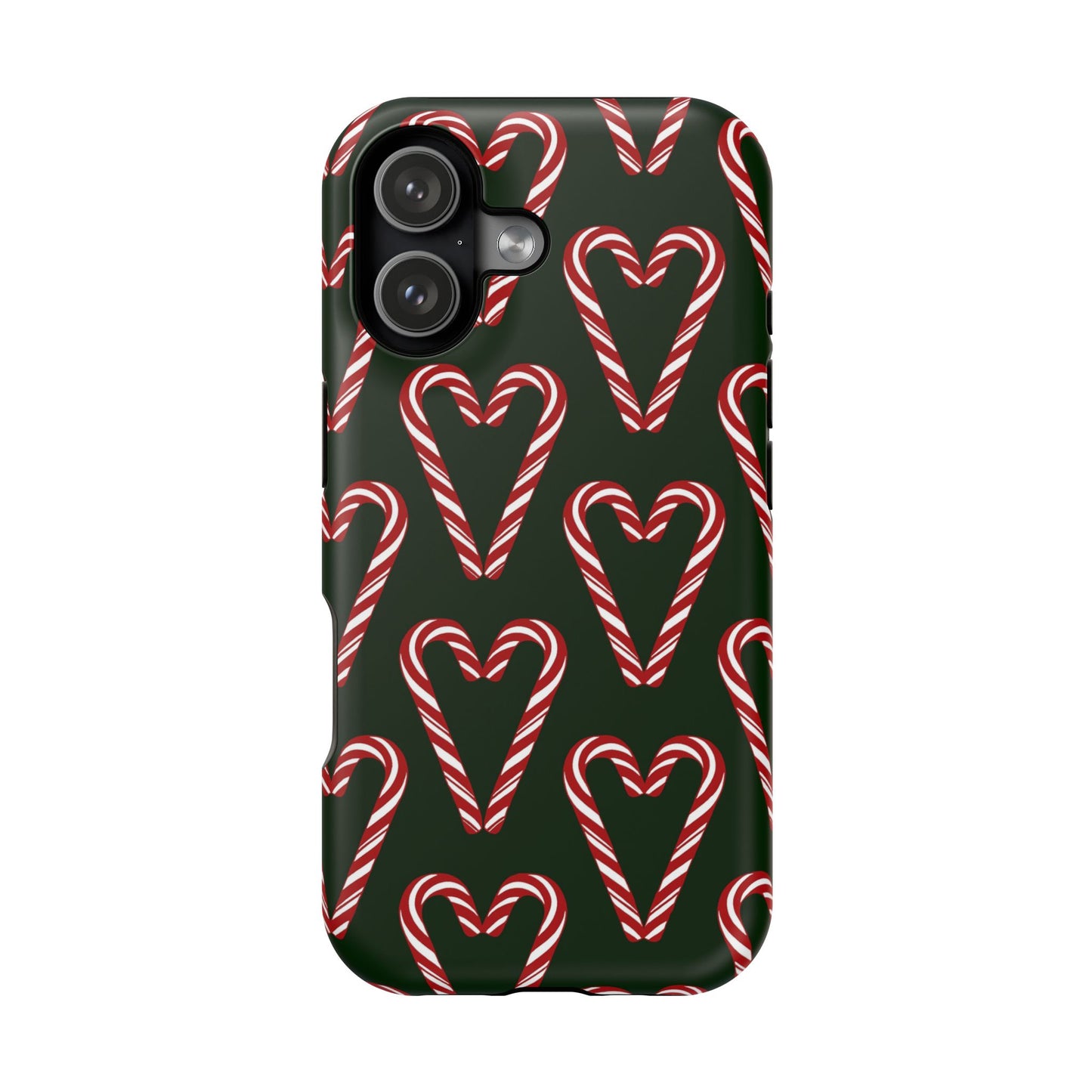 Candy Cane Heart MagSafe Impact-Resistant iPhone Case
