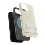 'Knowledge, Freedom, Imagination' Book & Birds Minimalist Magnetic Impact-Resistant Phone Case with MagSafe