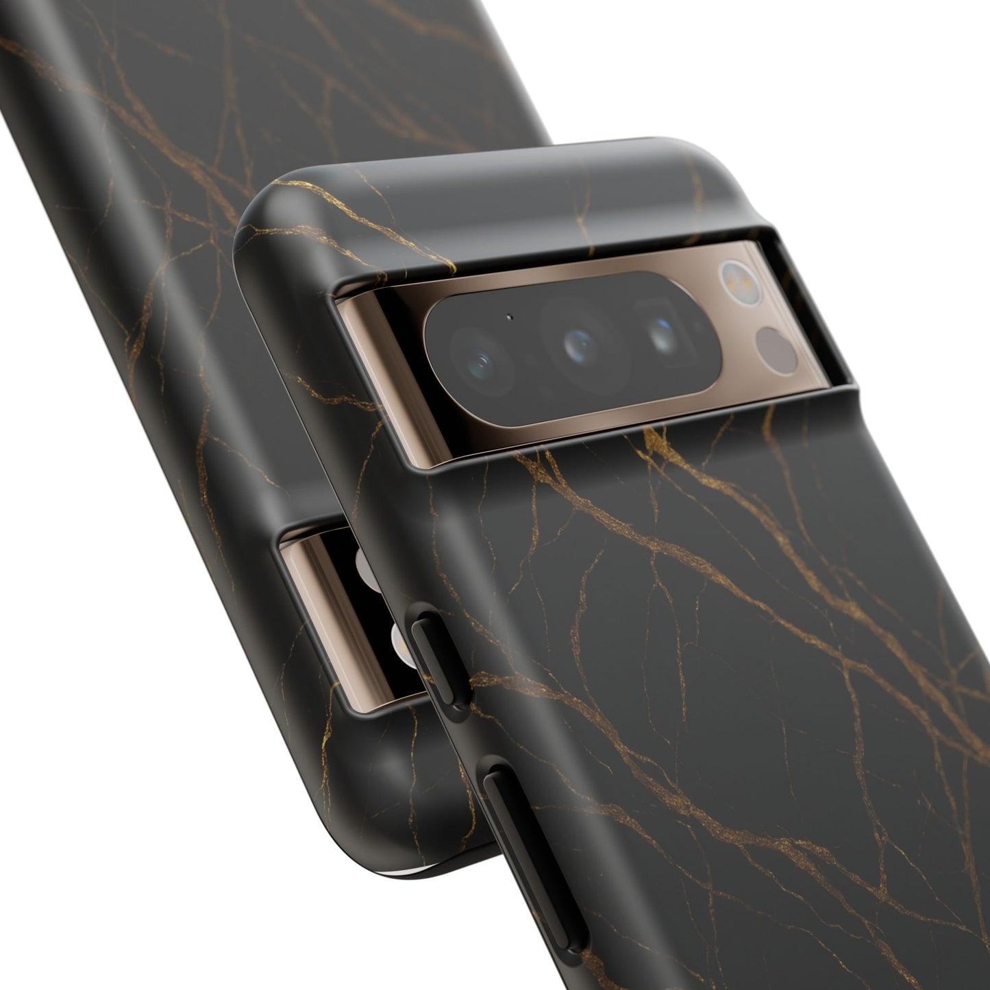 Black Marble Tough iPhone Case