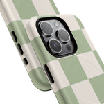 Sage Checkerboard Tough iPhone Case - Compatible with MagSafe - Shamo's