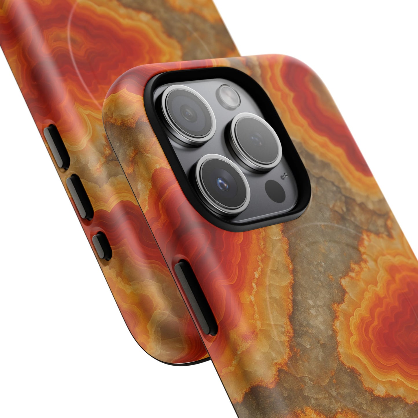 Agate Glow Marble iPhone Case Orange Geode Stone Design with MagSafe - Shamo's