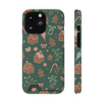 Holiday Gingerbread Phone Case with Card Holder — Festive Green Candy Cane Design  Shamo's iPhone 13 Pro / Matte / With gift packaging