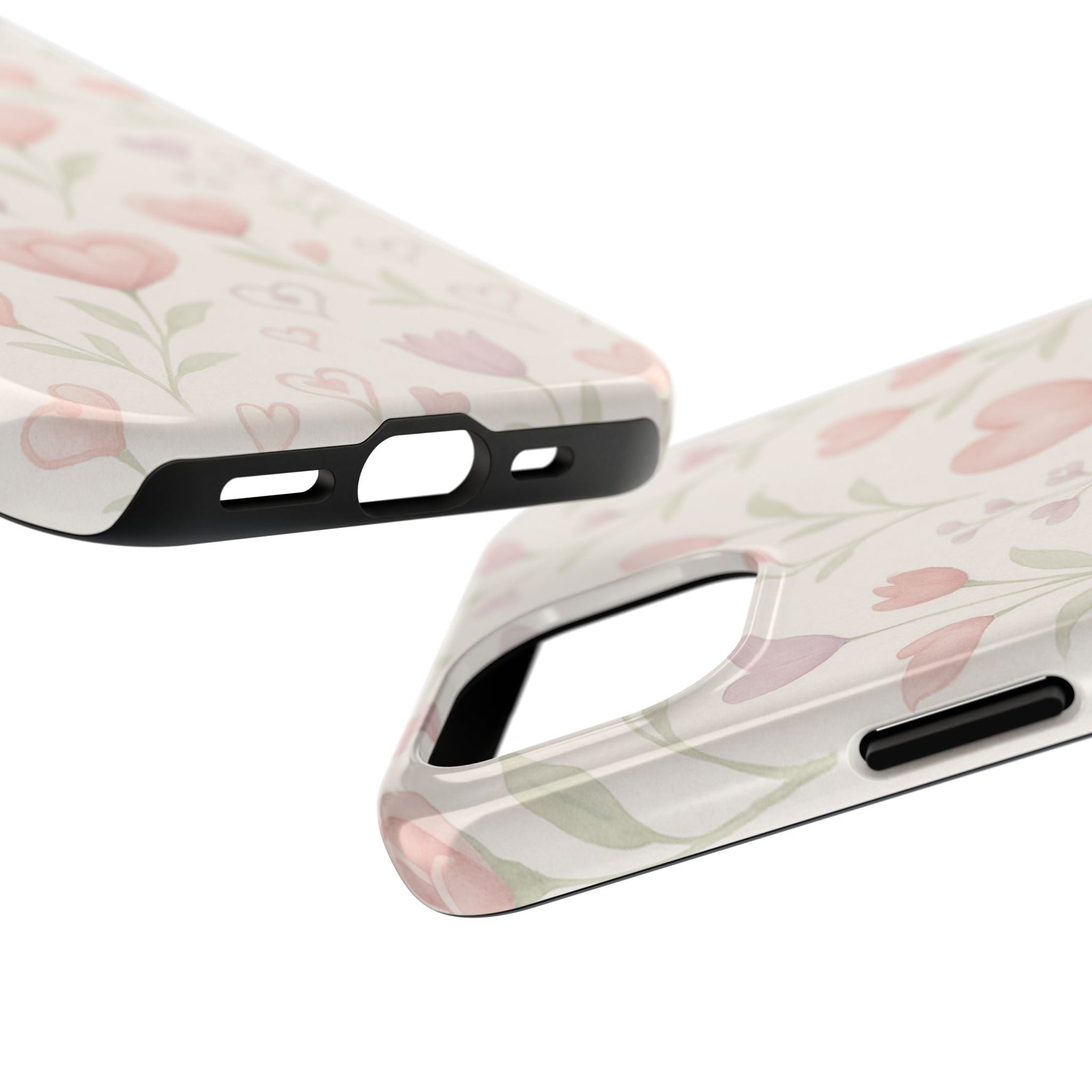 Pink Watercolor Heart Floral Pattern | Tough Impact Phone Case  Shamo's