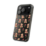 Romantic Teddy Bear Impact-Resistant Phone Case with Heart Design