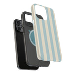 Blue Strips Pattern iPhone Case Compatible with MagSafe - Shamo's