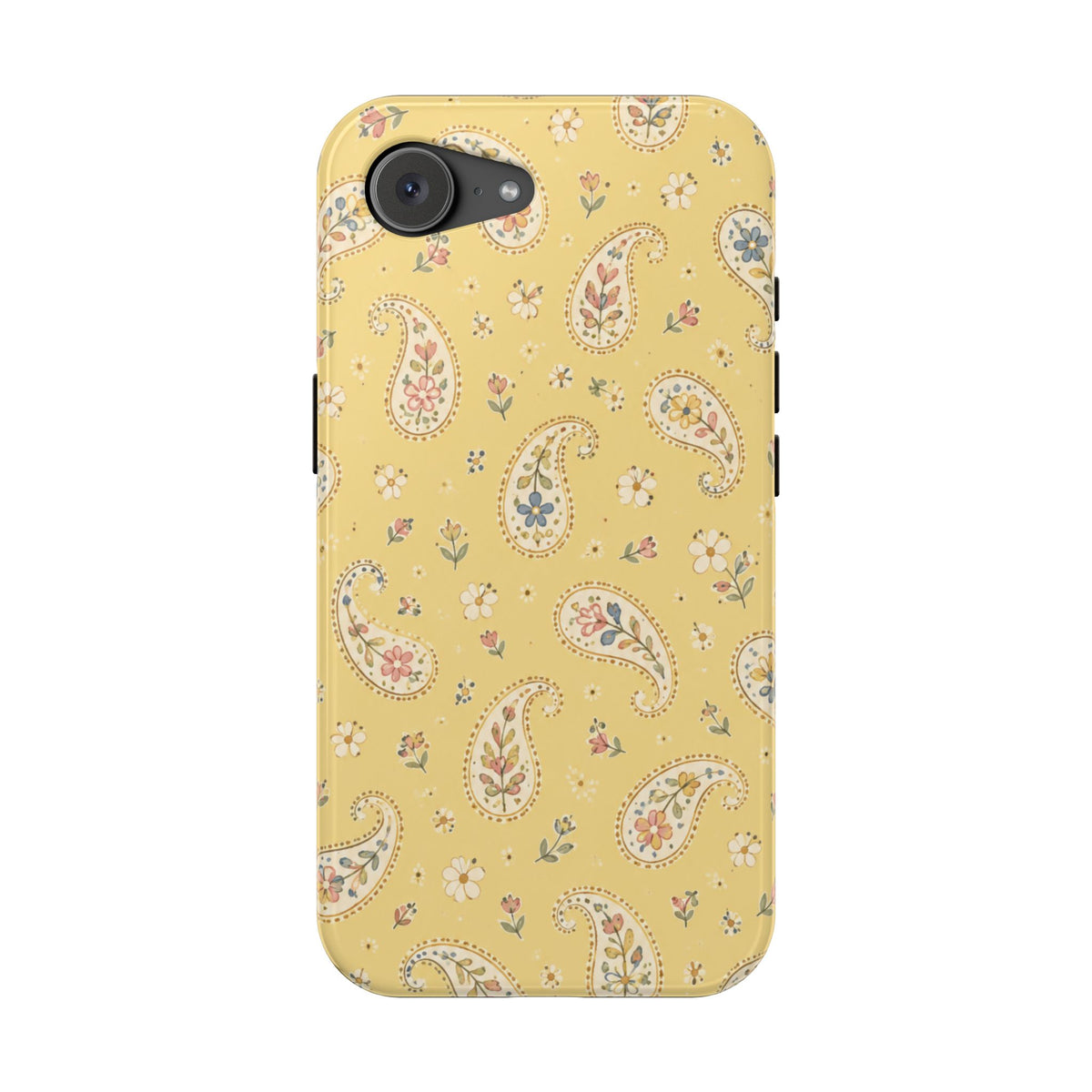 Honey Paisley MagSafe Phone Case, glossy iPhone 17e, rear view
