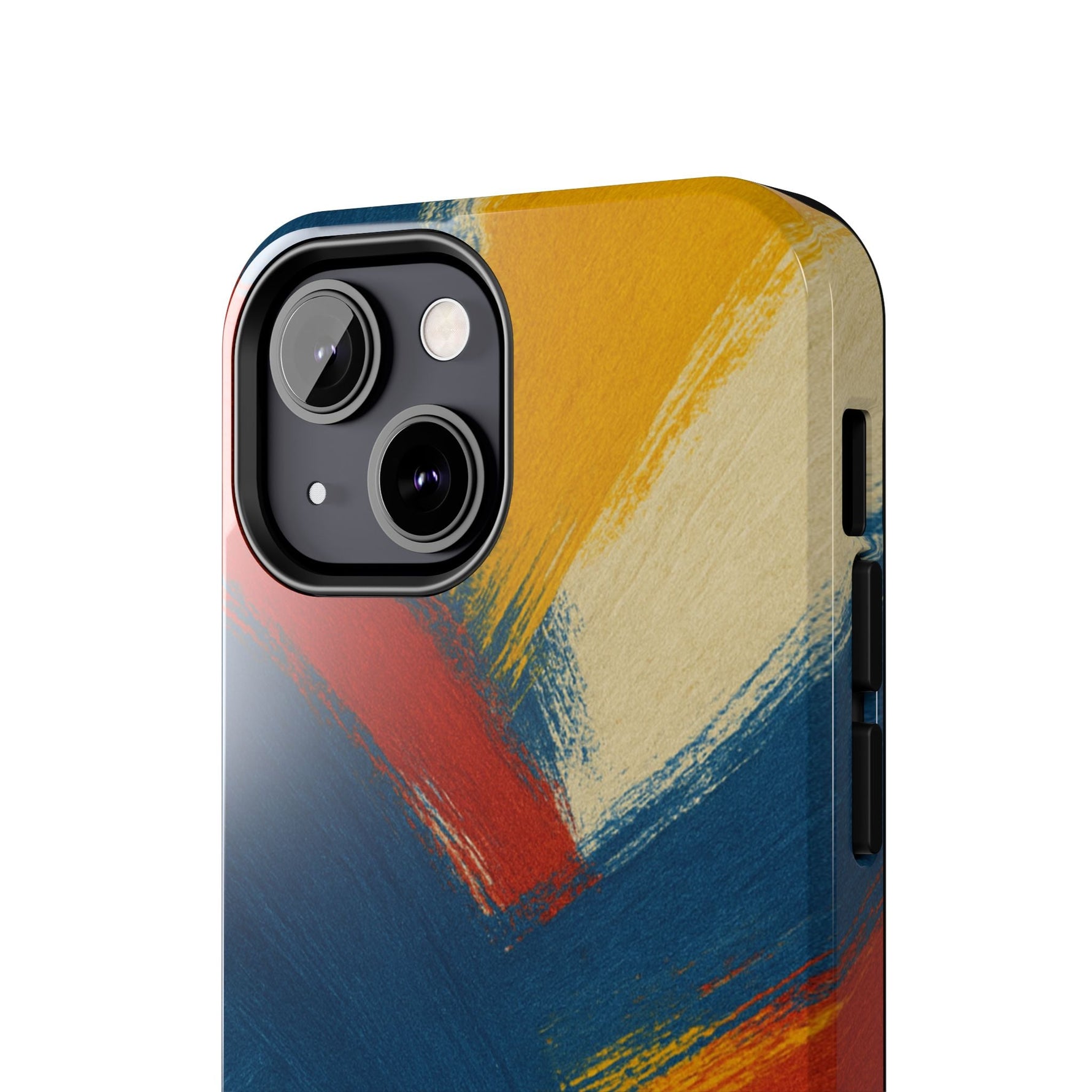 Abstract Brushstroke Tough Phone Case — Colorful Red, Blue & Yellow Protective Cover  Shamo's