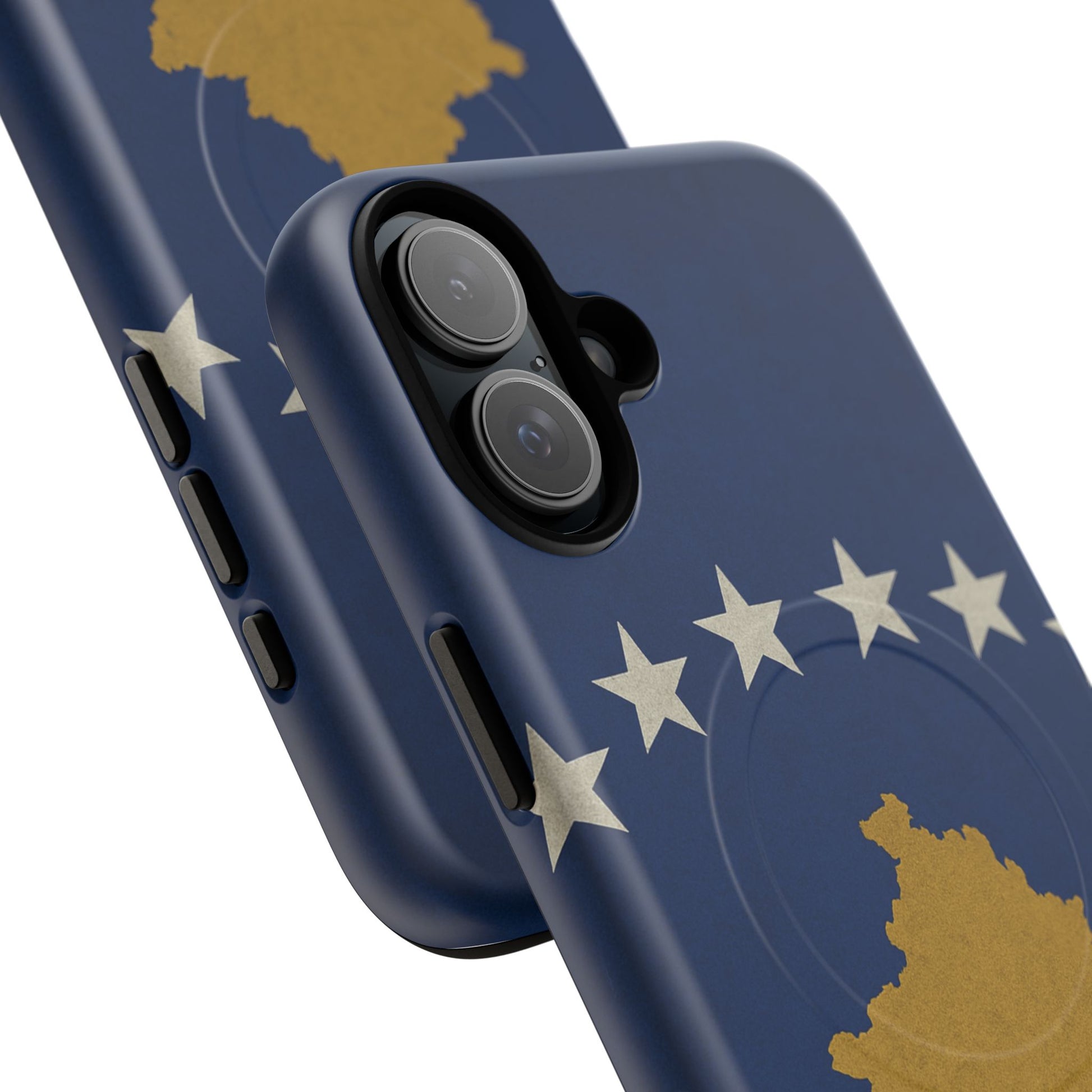 Kosovo Flag Tough iPhone Case — Navy Blue Stars & Gold Map (MagSafe compatible)  Shamo's