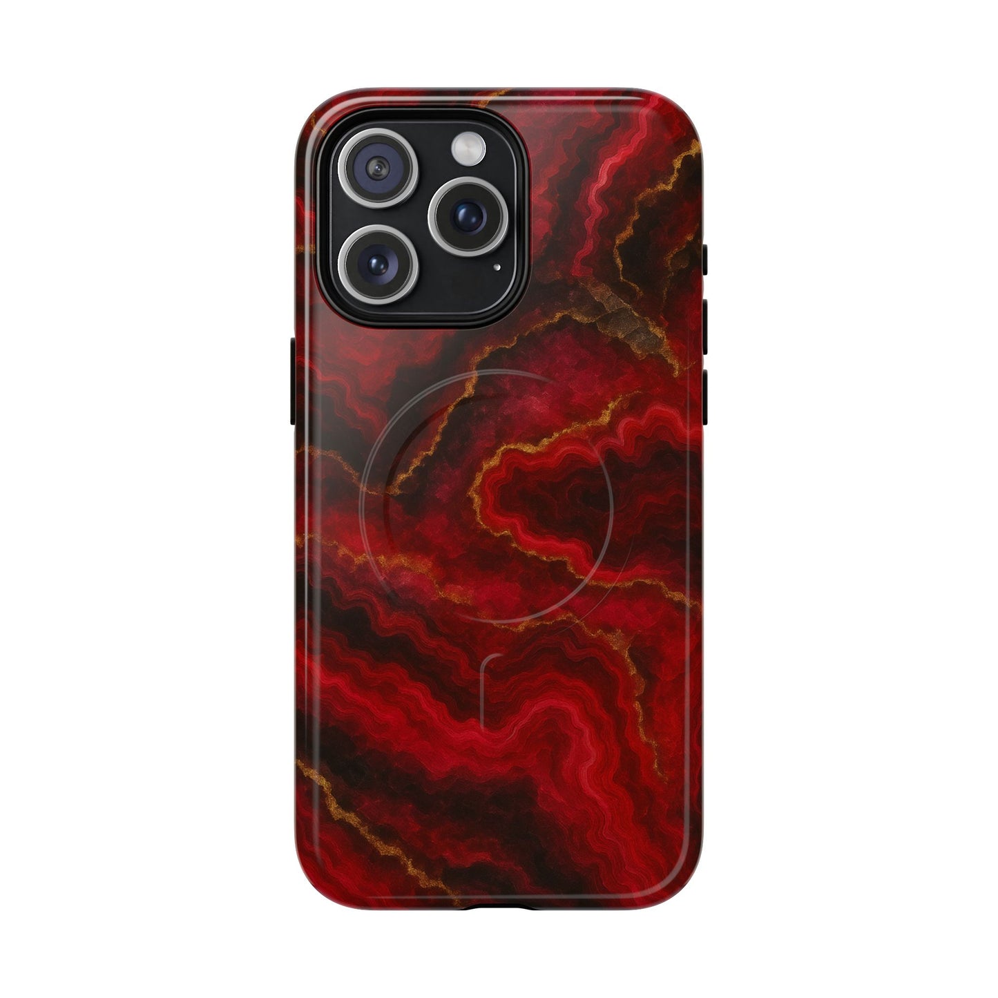 Red Marble iPhone Case with MagSafe - Shamo's