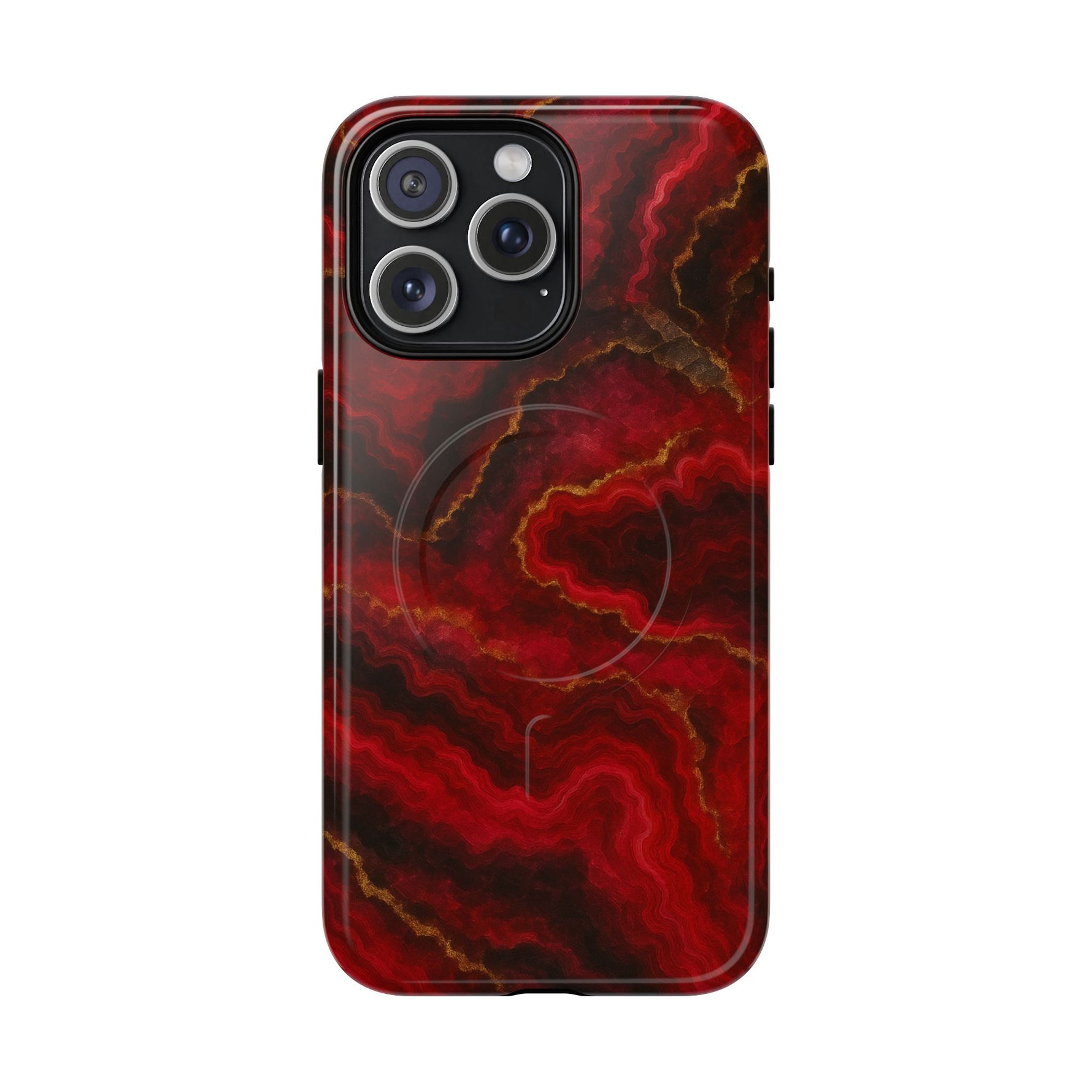 Red Marble iPhone Case with MagSafe - Shamo's