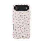 Rosebud Floral Tough iPhone Case | Pink Vintage Flower Protective Cover