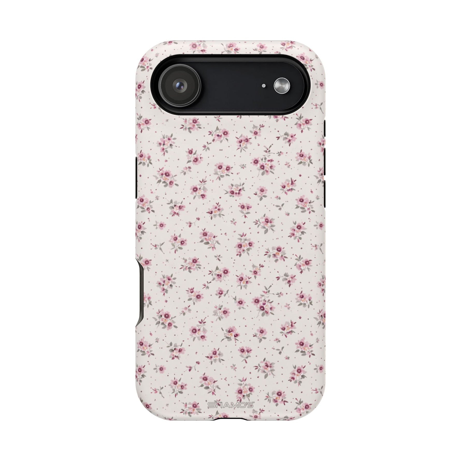 Rosebud Floral Tough iPhone Case | Pink Vintage Flower Protective Cover