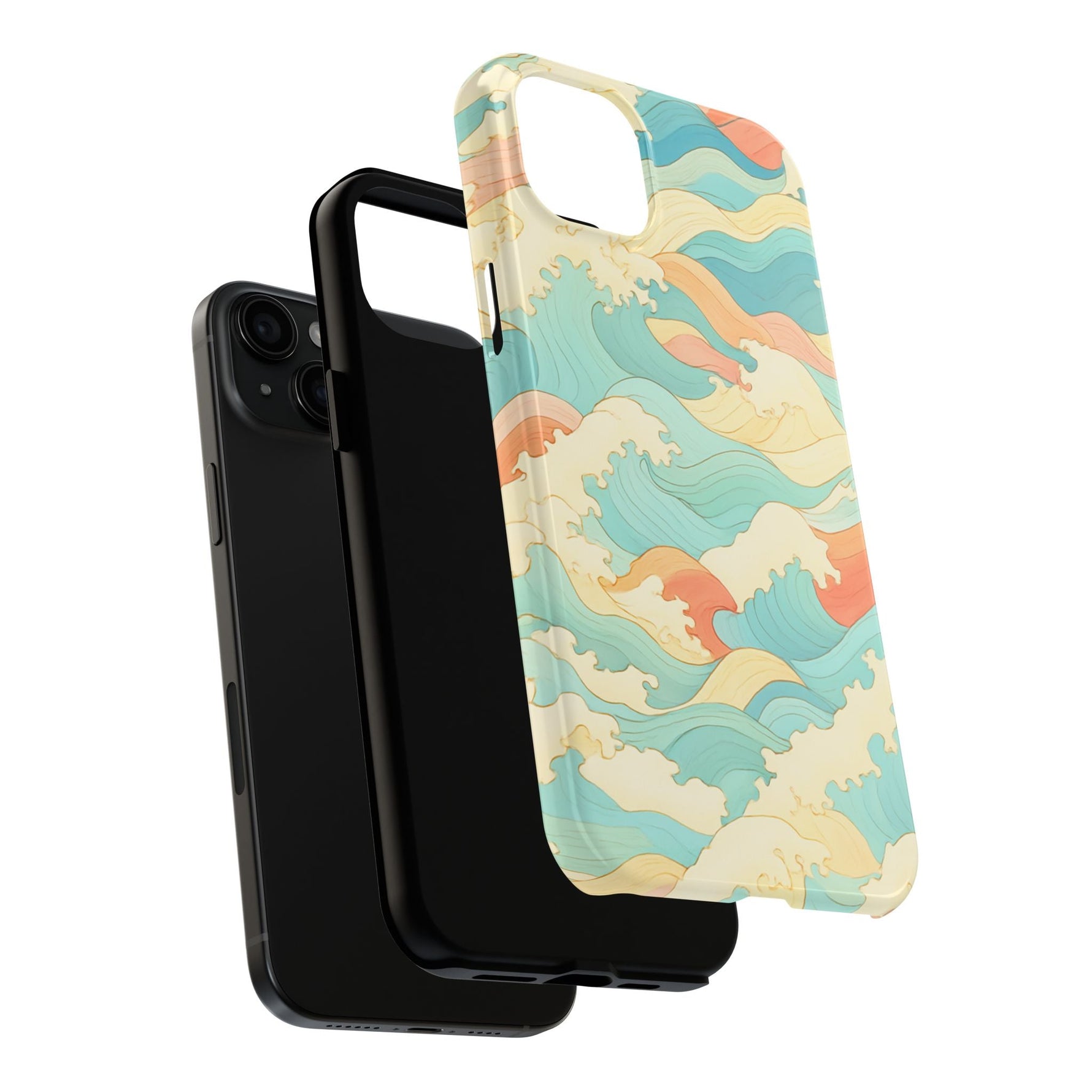 Ocean Wave Tough Phone Case — Pastel Retro Surf Pattern  Shamo's