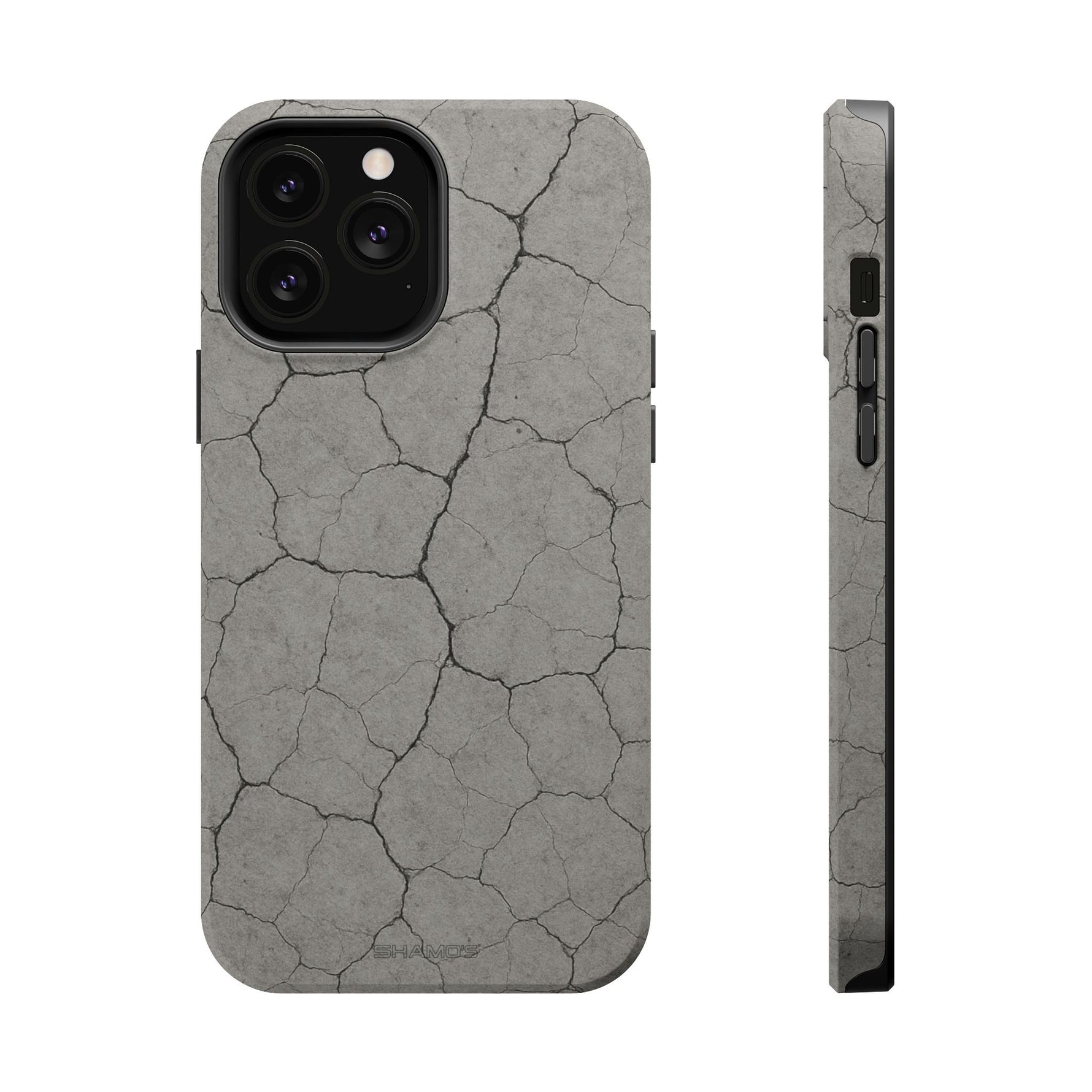 Cracked Concrete Texture iPhone Case with MagSafe compatibility