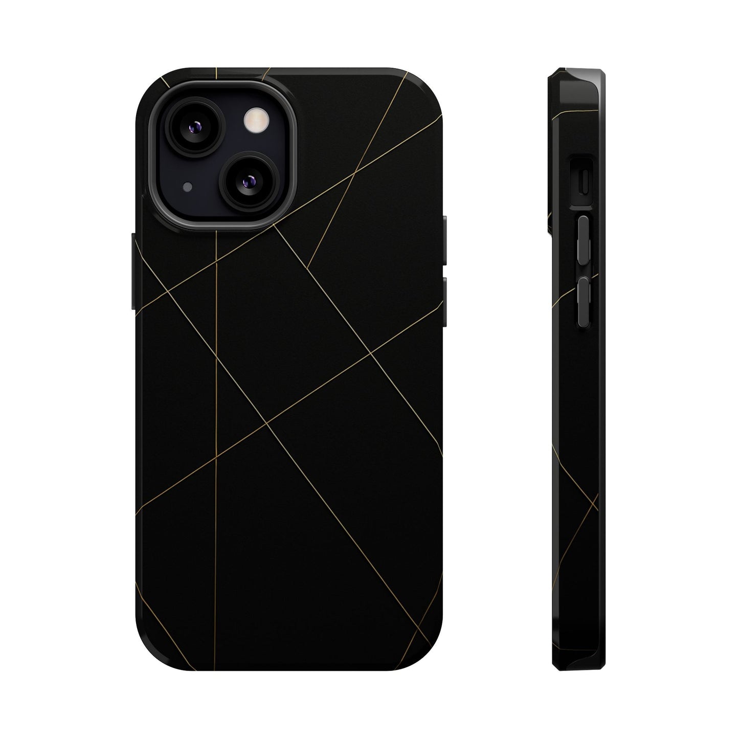 Black Geometric Design iPhone Case | MagSafe  Shamo's iPhone 13 Mini / Glossy
