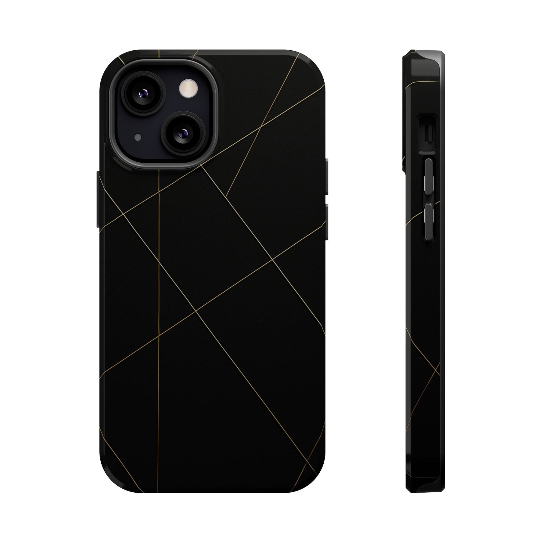 Black Geometric Design iPhone Case | MagSafe  Shamo's iPhone 13 Mini / Glossy