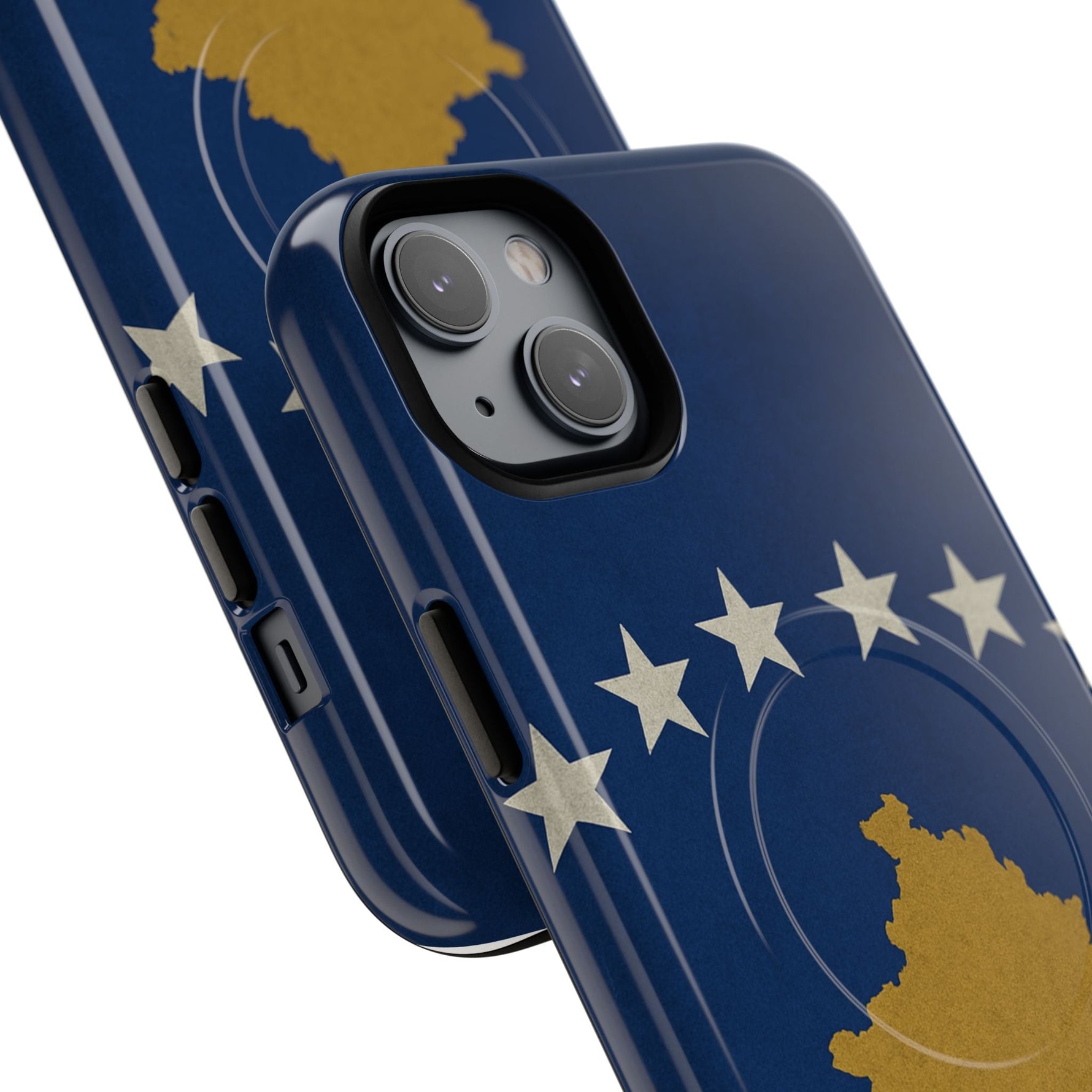 Kosovo Flag Tough iPhone Case — Navy Blue Stars & Gold Map (MagSafe compatible)  Shamo's
