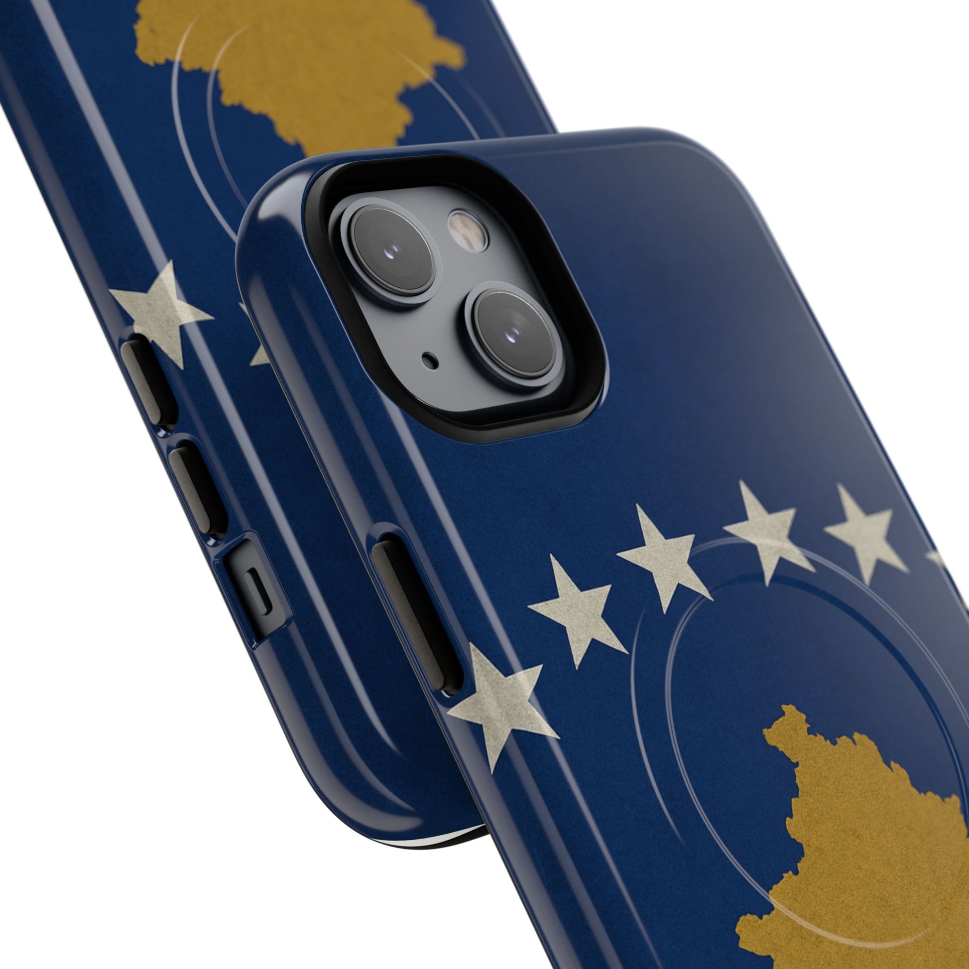 Kosovo Flag Tough iPhone Case — Navy Blue Stars & Gold Map (MagSafe compatible)  Shamo's