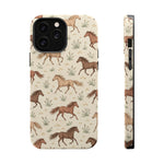 Wild Mustangs – Western Horse Pattern MagSafe Phone Case, glossy iPhone 13 Pro Max, rear and side profile