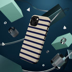 Navy & Cream Ribbed Holiday Sweater Design iPhone Case with MagSafe compatibility  Shamo's
