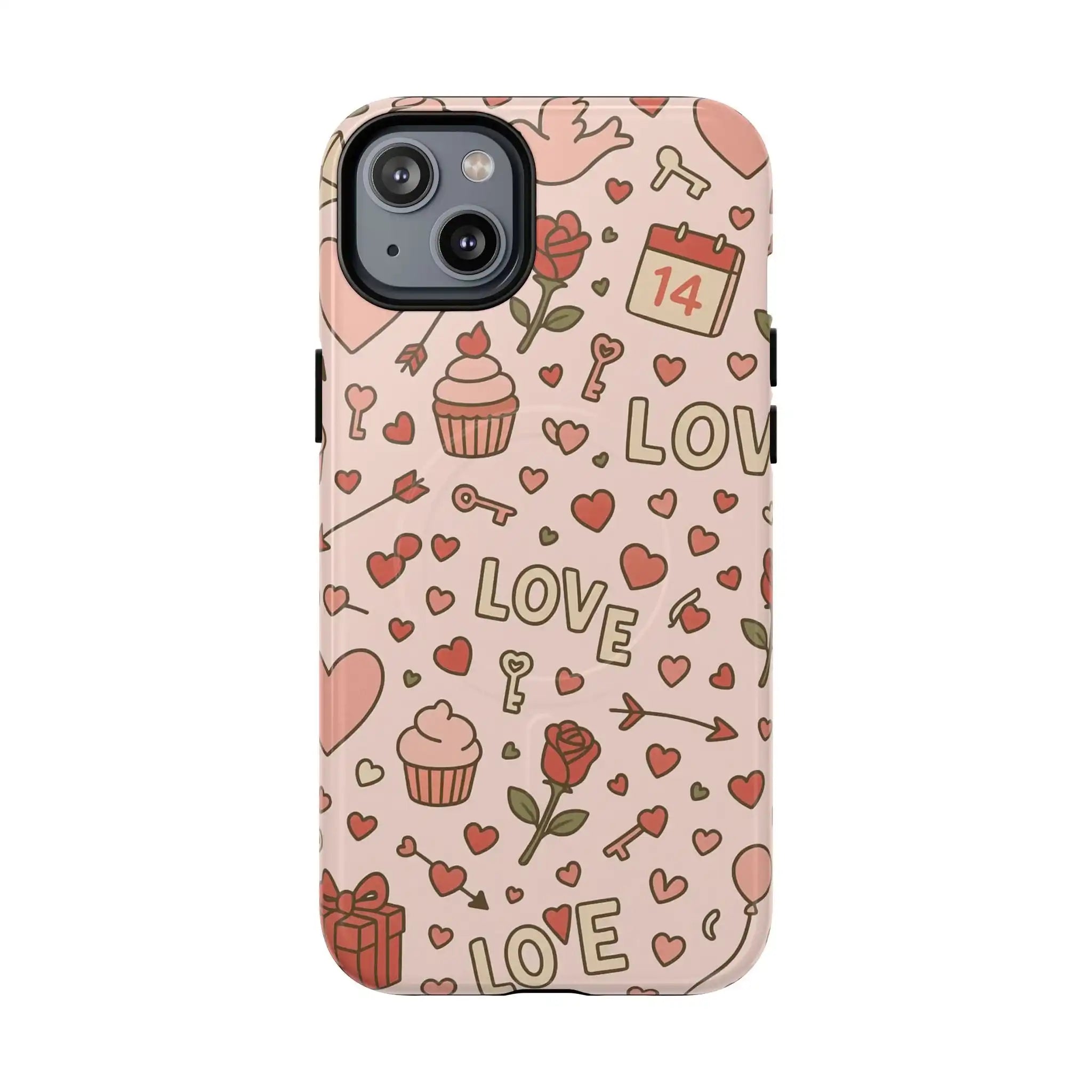 Sweet Love Pattern iPhone Case (MagSafe compatible)  Shamo's iPhone 14 Plus / Glossy