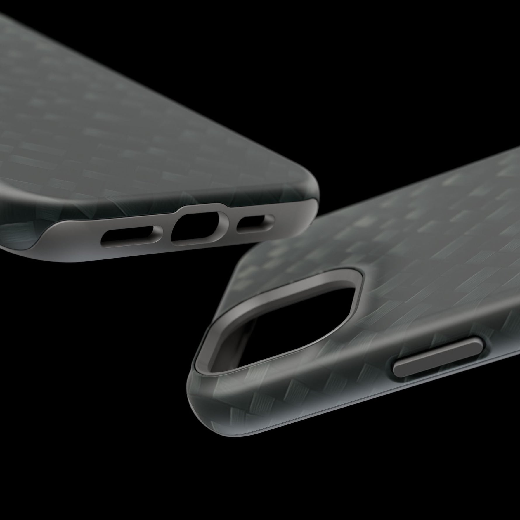 Dark Carbon Fiber Texture Magnetic Impact-Resistant iPhone Case | MagSafe compatible  Shamo's