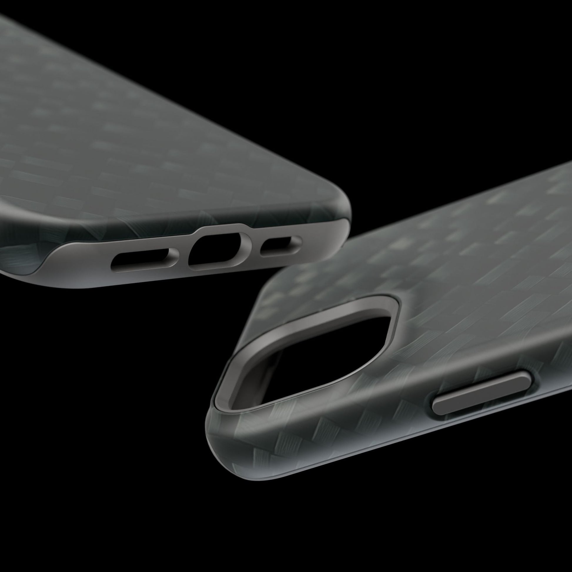 Dark Carbon Fiber Texture Magnetic Impact-Resistant iPhone Case | MagSafe compatible  Shamo's