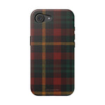 Funda para iPhone resistente a impactos con diseño de cuadros escoceses rojos y verdes con MagSafe