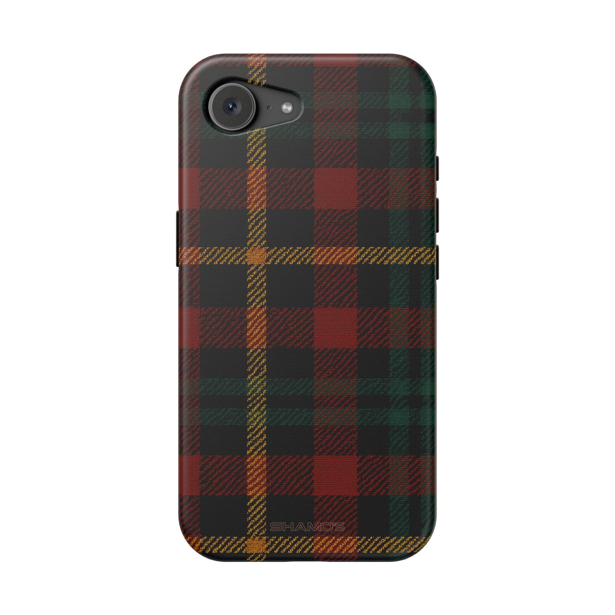 Funda para iPhone resistente a impactos con diseño de cuadros escoceses rojos y verdes con MagSafe