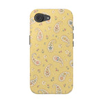 Honey Paisley MagSafe Phone Case, glossy iPhone 16e, rear view
