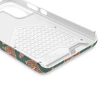 Holiday Gingerbread Phone Case with Card Holder — Festive Green Candy Cane Design  Shamo's