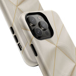 Beige Gold Geometric Luxury Series iPhone Case with MagSafe  Shamo's